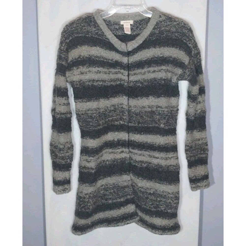 Sundance Alpaca Blend Long Duster Cardigan Sweater Small Striped Marled Boho